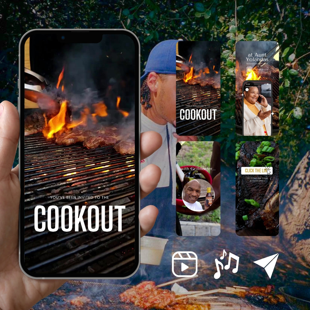 Customizable Cookout Video Template: Grill, E-Invite (Digital Download) Simply Edit, Fire Backyard