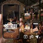 Customizable Adult Birthday Video Template: Clear Glass, E-Invite (Digital Download) Simply Edit, Sleek Minimalist