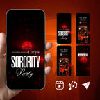 Customizable Party Video Template: Red Disco, E-Invite (Digital Download) Simply Edit, Hit Dancefloor