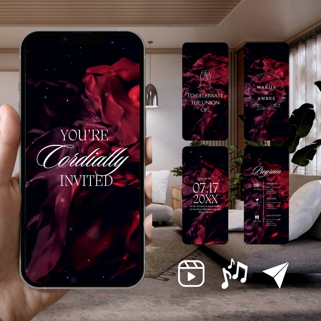 Customizable Western Wedding Invitation Video: Purple Sparkles, E-Invite (Digital Download) Simply Edit, Impress Family