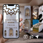 Smartphone displaying Customizable Arab Wedding Invitation Video: White Masjid (Digital e-Invite) Simply Edit
