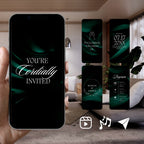 Customizable Western Wedding Invitation Video: Green & White, E-Invite (Digital Download) Simply Edit, Impress Family