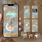 Customizable Baby Shower Video Template: Blue Line, E-Invite (Digital Download) Simply Edit, Sleek Minimalist