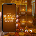Customizable Thanksgiving Video Template: Golden, E-Invite (Digital Download) Simply Edit, Autumn Elegance