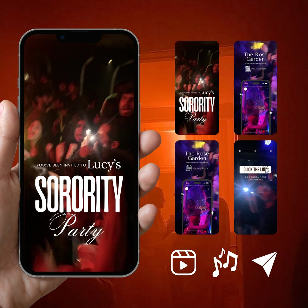 Customizable Party Video Template: Frat House, E-Invite (Digital Download) Simply Edit, Weekend Hype