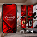 Customizable Anniversary Invitation Video Template: Red, E-Invite (Digital Download) Simply Edit, Celebrate Love