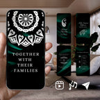 Smartphone displaying Customisable Indian Wedding Invitation Video Template: Green & White