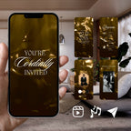 Customizable Anniversary Invitation Video Template: Gold, E-Invite (Digital Download) Simply Edit, Impress Family