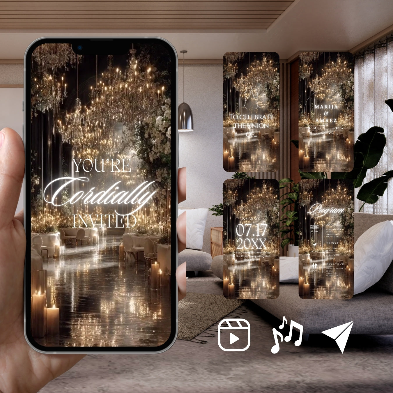 Customizable Western Wedding Invitation Video Template: Fantastical, E-Invite (Digital Download) Simply Edit, Impress Friends