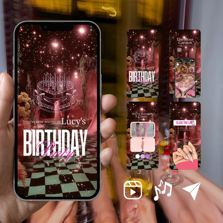 Customizable Girls Party Video Template: Indoor, E-Invite (Digital Download) Simply Edit, Cozy Vibes
