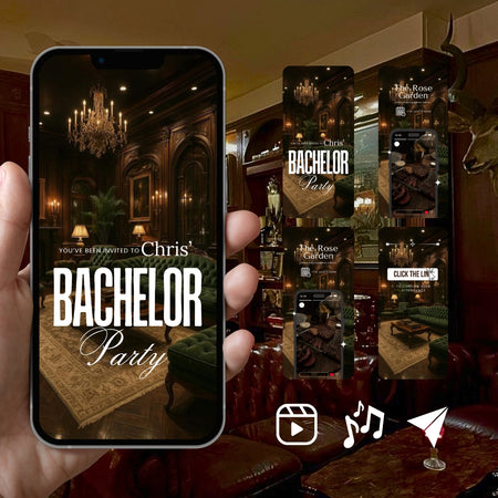 Customizable Bachelor Party Video Template: Vintage, E-Invite (Digital Download) Simply Edit, Turn Heads