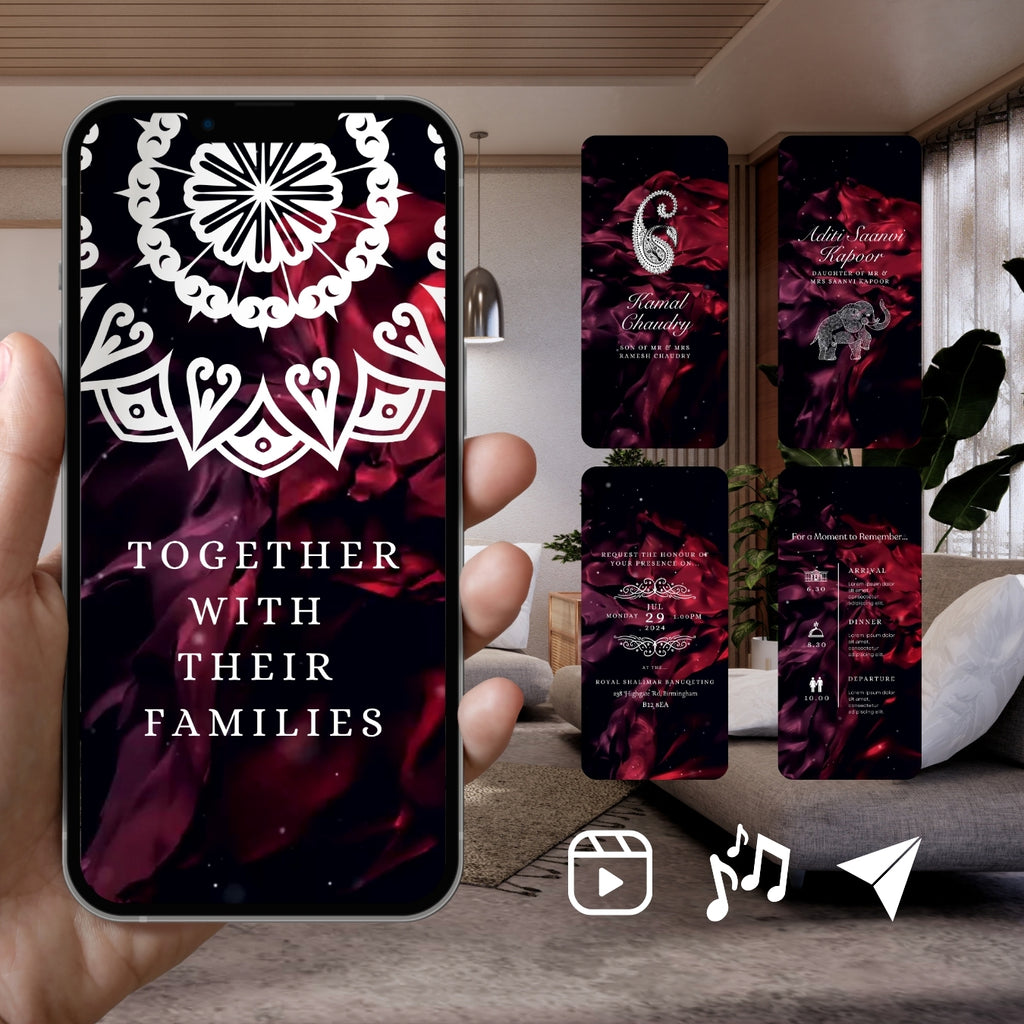 Customisable Indian Wedding Invitation Video Template: Purple Sparkle, E-Invite (Digital Download) Simply Edit, Impress Family