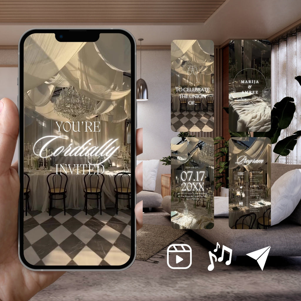 Customizable Western Wedding Invitation Video Template: Fancy Wedding, E-Invite (Digital Download) Simply Edit, Impress Family