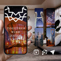 Smartphone displaying Customizable Arab Wedding Invitation Video: Dubai Night (Digital e-Invite) Simply Edit