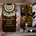 Smartphone displaying Customisable Indian Wedding Invitation Video Template: Gold & White