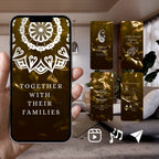 Smartphone displaying Customisable Indian Wedding Invitation Video Template: Gold & White