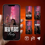 Customizable Party Video Template: New Years, E-Invite (Digital Download) Simply Edit, NYE Hype