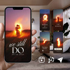 Customizable Vow Renewal Video Template: Fire, E-Invite (Digital Download) Simply Edit, Cozy Vibes