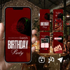 Customizable Adult Birthday Video Template: Red Wine, E-Invite (Digital Download) Simply Edit, Absolute Class