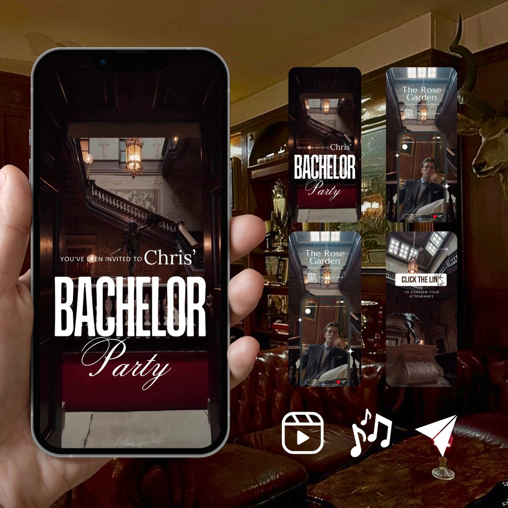 Customizable Bachelor Party Video Template: Grande, E-Invite (Digital Download) Simply Edit, Build Hype