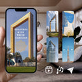 Smartphone displaying Customizable Arab Wedding Invitation Video: Dubai Day (Digital e-Invite) Simply Edit