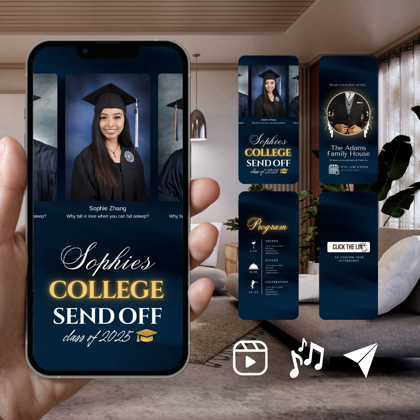 Customizable Graduation Video Template: Yearbook, E-Invite (Digital Download) Simply Edit, Relive Journey