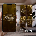 Customizable Western Wedding Invitation Video: Gold & White, E-Invite (Digital Download) Simply Edit, Impress Family