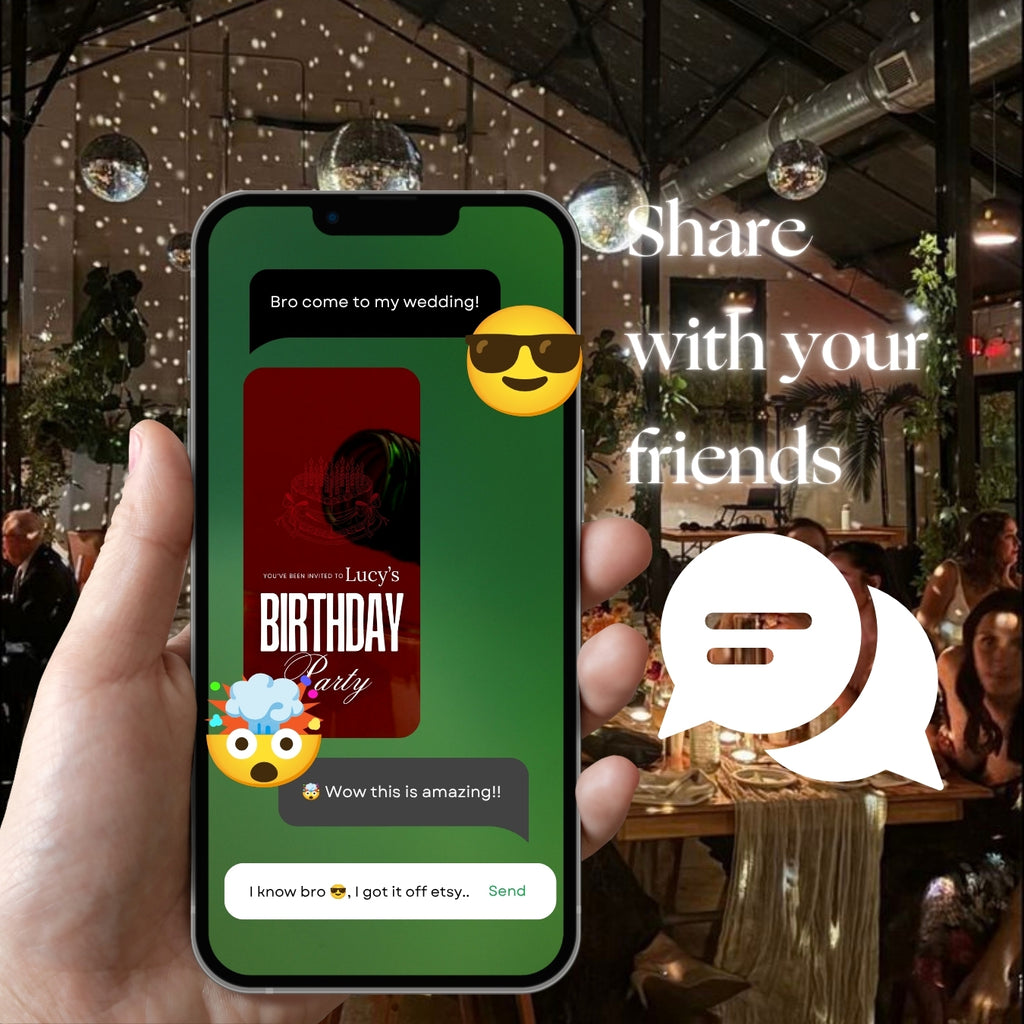 Customizable Adult Birthday Video Template: Red Wine, E-Invite (Digital Download) Simply Edit, Absolute Class