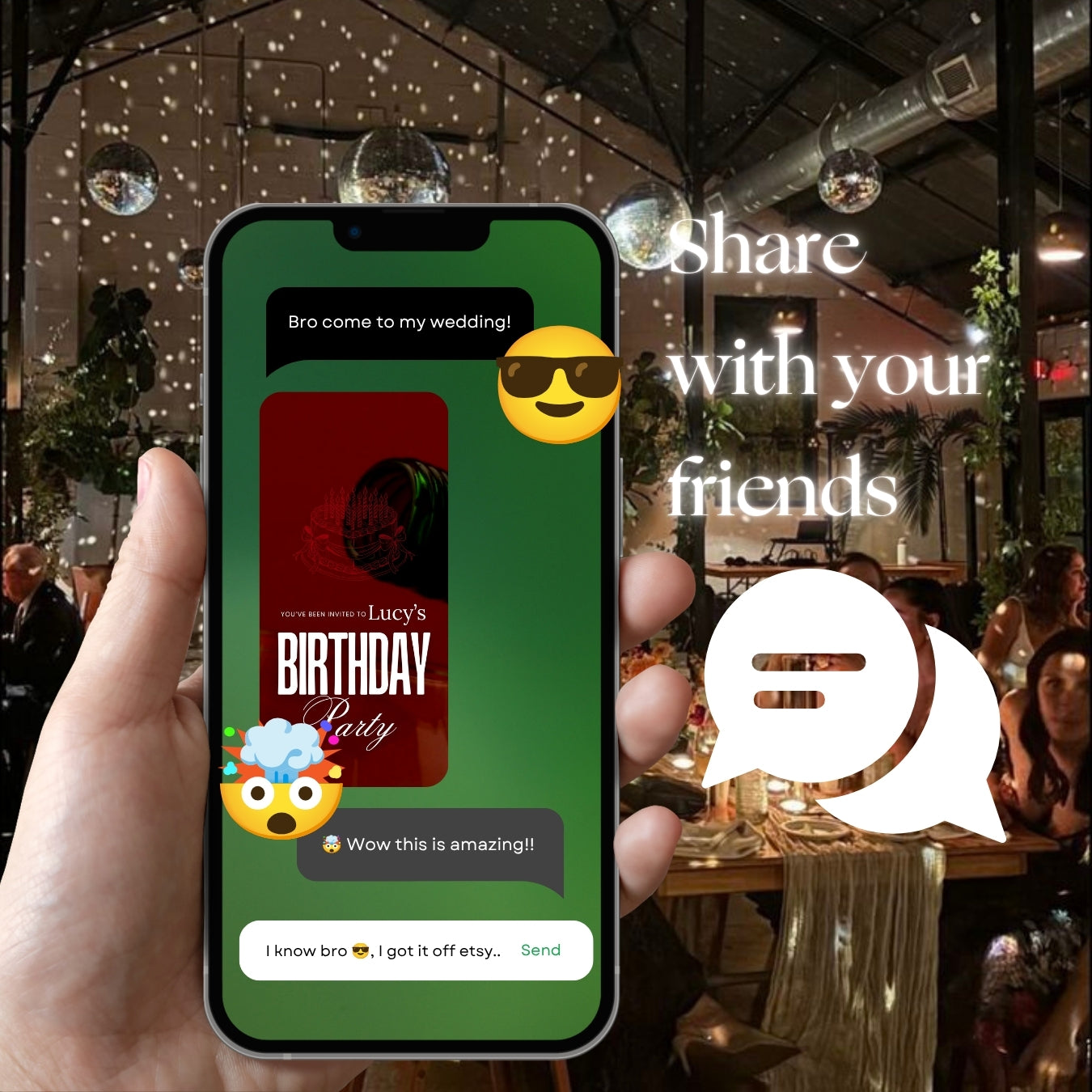 Customizable Adult Birthday Video Template: Red Wine, E-Invite (Digital Download) Simply Edit, Absolute Class