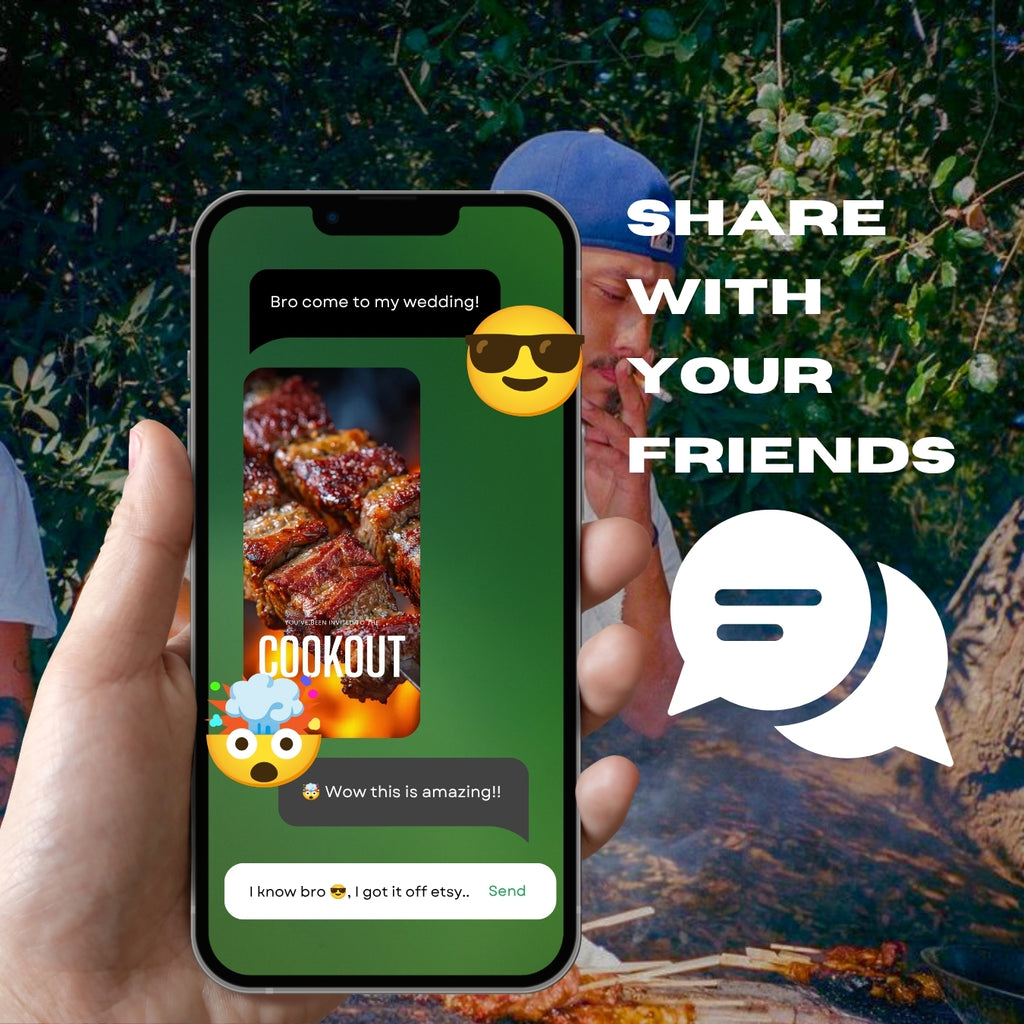 Customizable Cookout Video Template: Skewer, E-Invite (Digital Download) Simply Edit, Foodie Hype