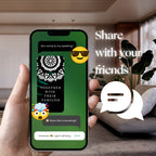 Hand holding smartphone with Customisable Indian Wedding Invitation Video Template: Green & White