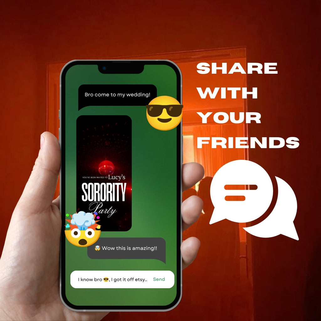 Customizable Party Video Template: Red Disco, E-Invite (Digital Download) Simply Edit, Hit Dancefloor