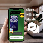 Hand holding smartphone with Customisable Indian Wedding Invitation Video Template: Blue & White