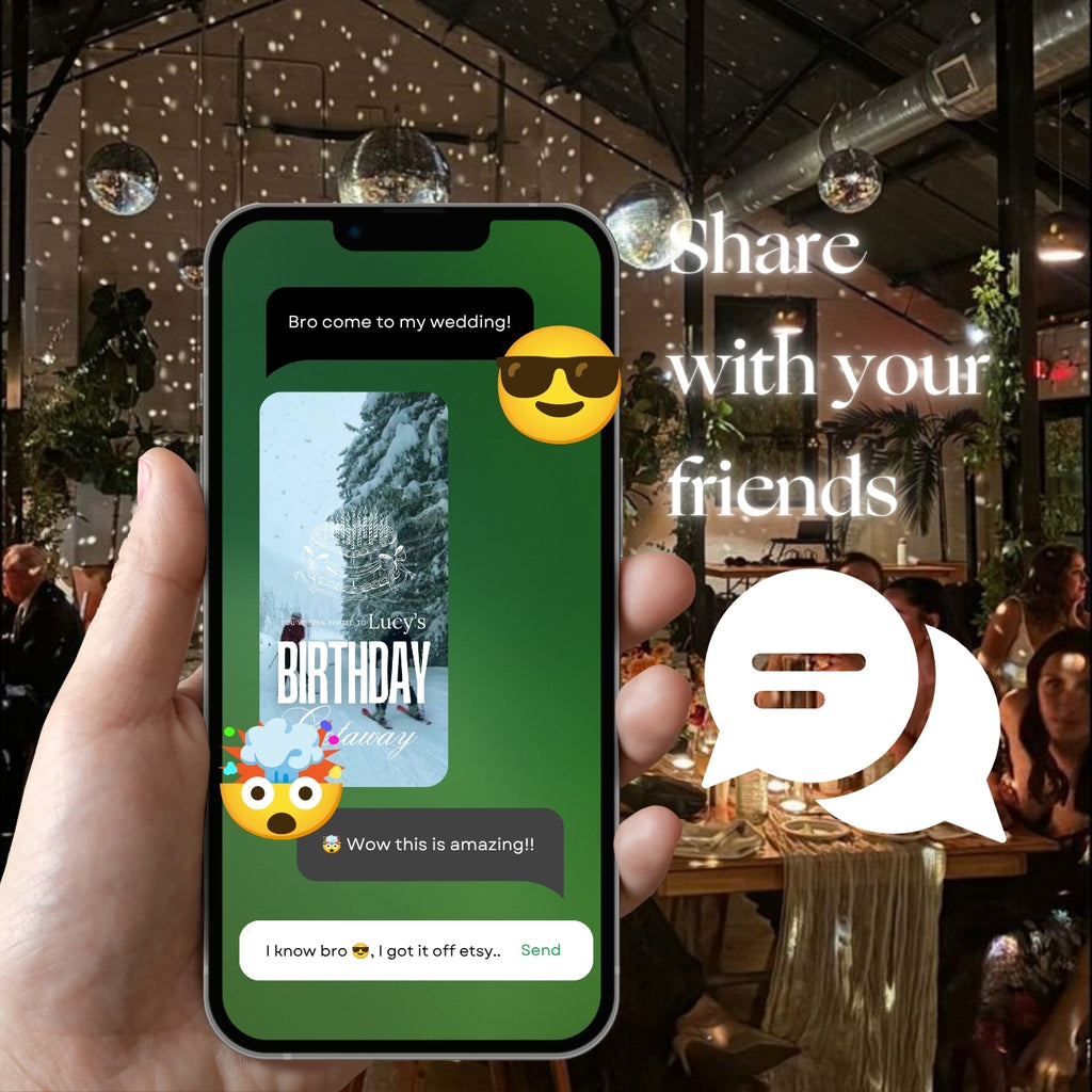 Customizable Adult Birthday Video Template: Winter Getaway, E-Invite (Digital Download) Simply Edit, Build Hype