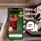 Hand holding smartphone with Customisable Islamic Wedding Invitation Video Template: Red & White
