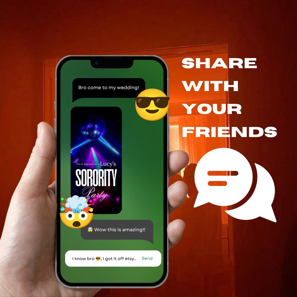 Customizable Party Video Template: Lights, E-Invite (Digital Download) Simply Edit, Late Night