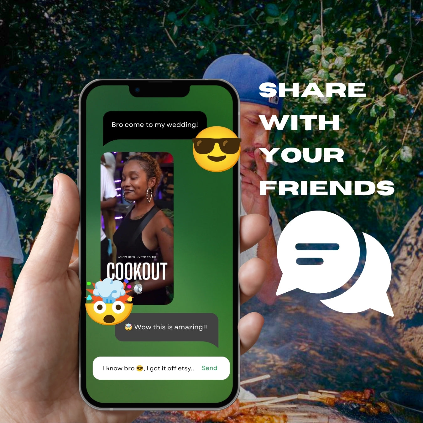 Customizable Cookout Video Template: Party, E-Invite (Digital Download) Simply Edit, Sizzle Summer