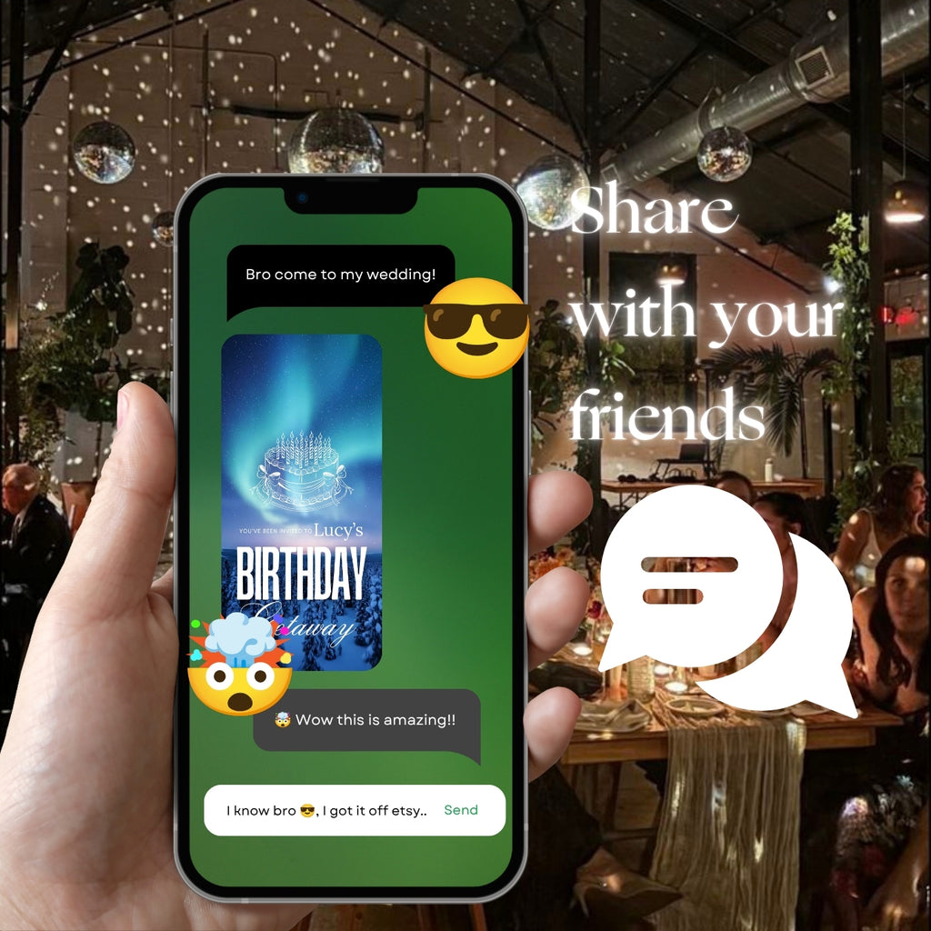 Customizable Adult Birthday Video Template: Northern Lights, E-Invite (Digital Download) Simply Edit, Mystical Vibes