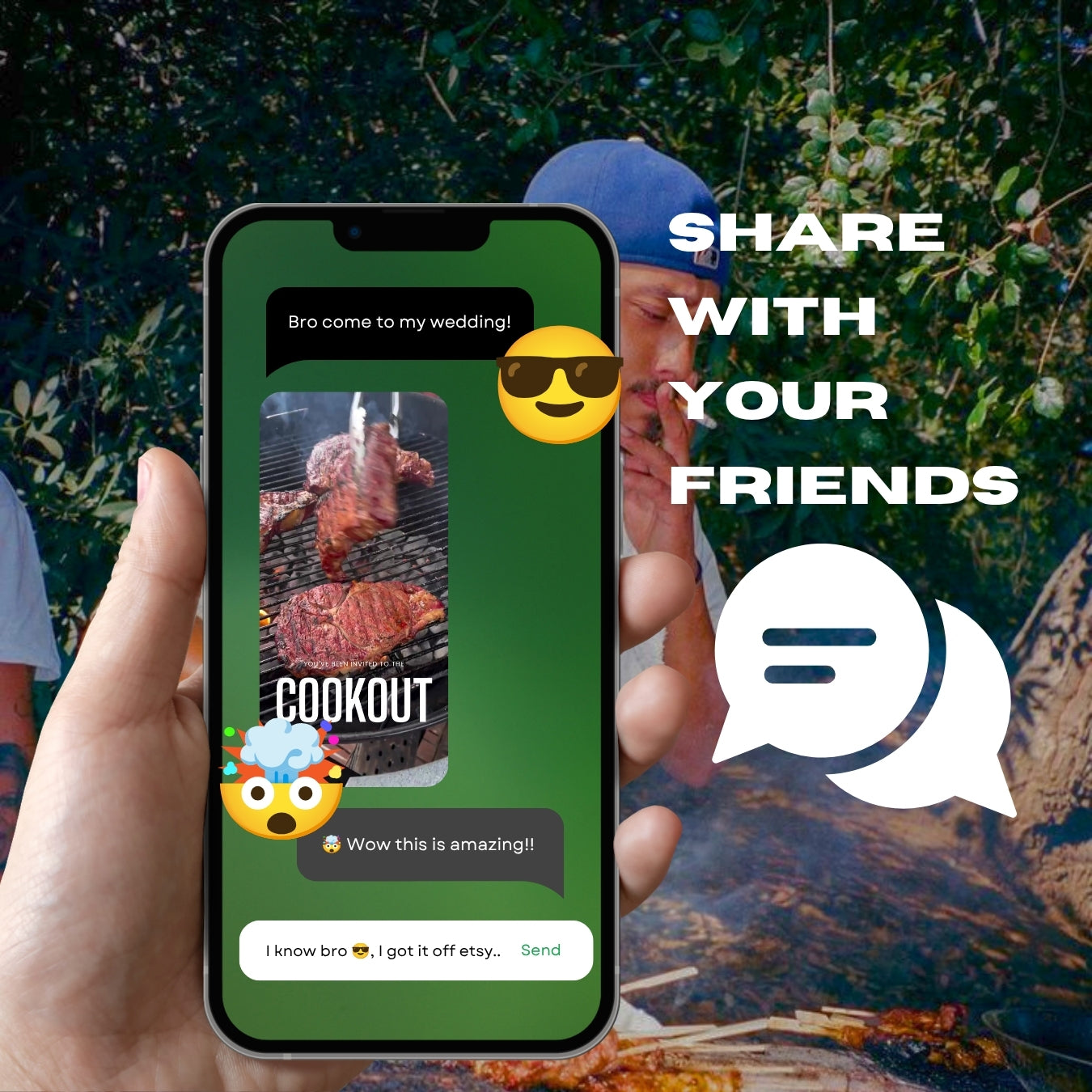 Customizable Cookout Video Template: Sizzle, E-Invite (Digital Download) Simply Edit, Sizzle Summer