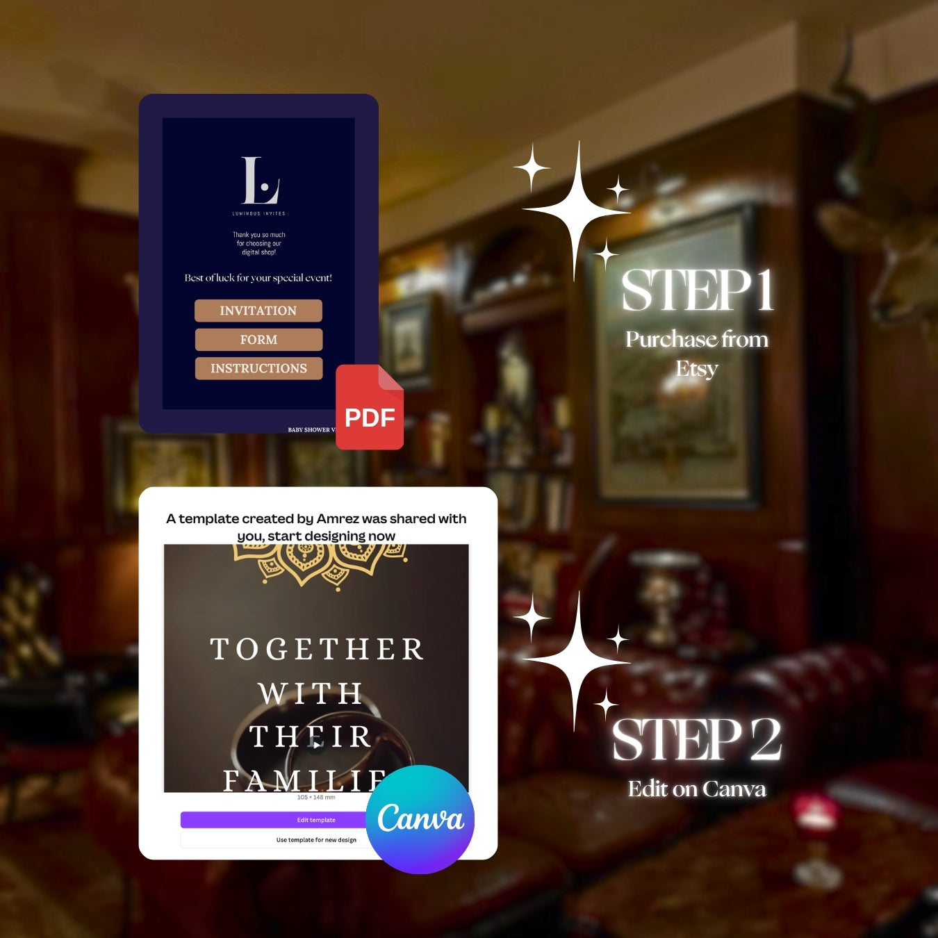 Customizable Bachelor Party Video Template: Vintage, E-Invite (Digital Download) Simply Edit, Turn Heads