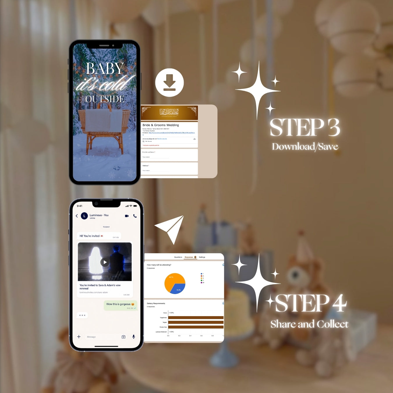 Customizable Baby Shower Video Template: Winter, E-Invite (Digital Download) Simply Edit, Celebrate New-born