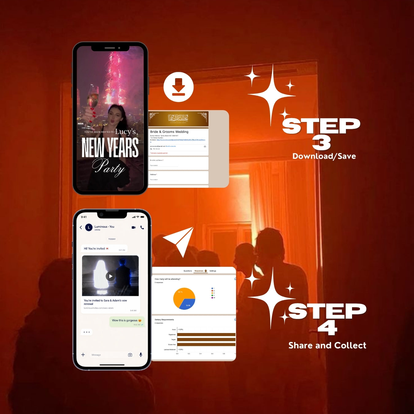 Customizable Party Video Template: New Years, E-Invite (Digital Download) Simply Edit, NYE Hype