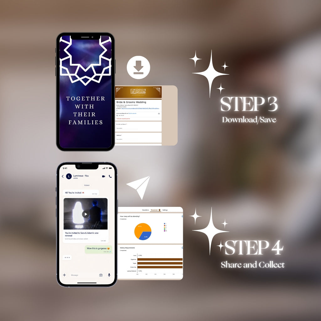 Customisable Islamic Wedding Invitation Video Template: Blue & White, E-Invite (Digital Download) Simply Edit, Impress Family