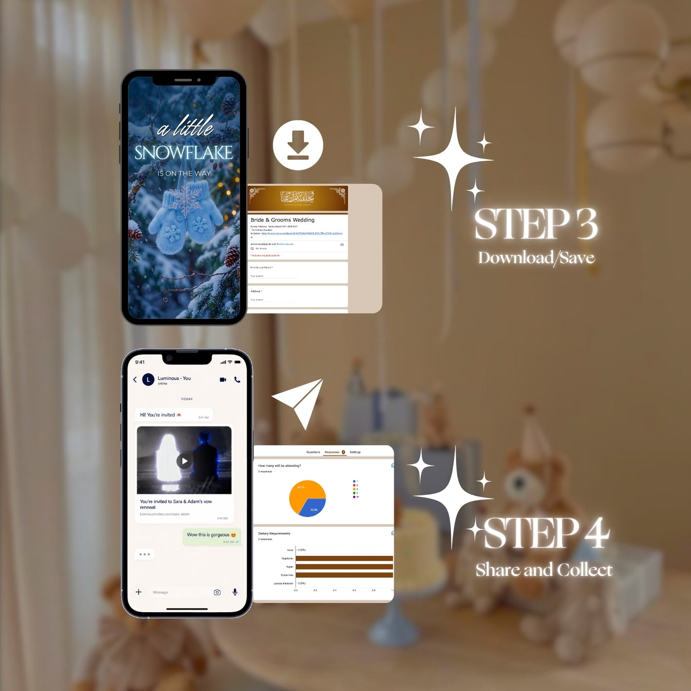 Customizable Baby Shower Video Template: Little Snowflake Boy, E-Invite (Digital Download) Simply Edit, Welcome Boy