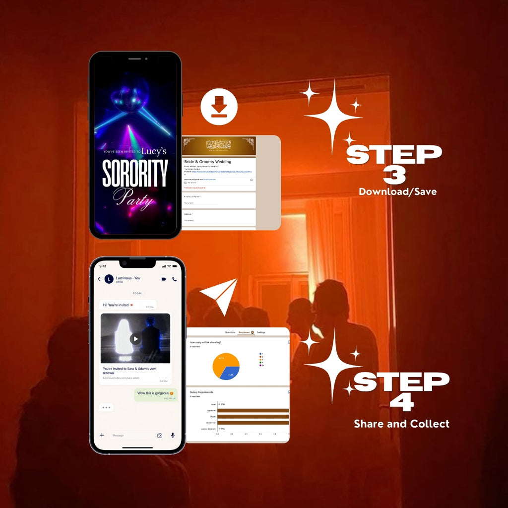 Customizable Party Video Template: Lights, E-Invite (Digital Download) Simply Edit, Late Night