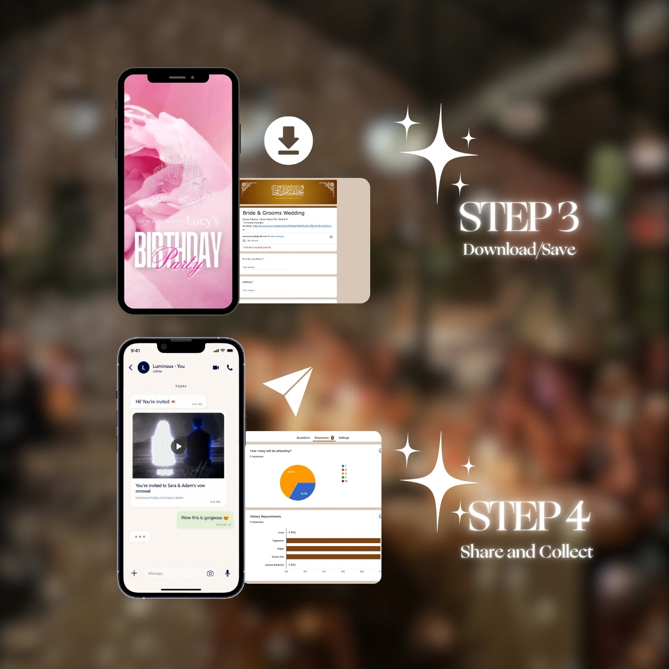 Customizable Adult Birthday Video Template: Pink Rosey, E-Invite (Digital Download) Simply Edit, Turn Heads