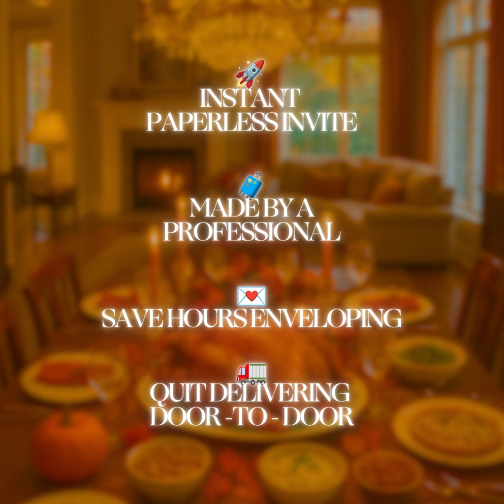 Customizable Thanksgiving Video Template: Sparkles, E-Invite (Digital Download) Simply Edit, Holiday Cheer