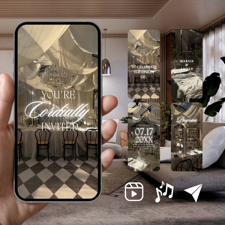 Customizable Western Wedding Invitation Video Template: Fancy Wedding, E-Invite (Digital Download) Simply Edit, Impress Family