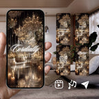 Smartphone displaying Customizable Western Wedding Invitation Video Template: Fantastical