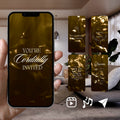 Smartphone displaying Customizable Western Wedding Invitation Video: Gold & White